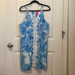 Blue and White Sleeveless Lilly Pulitzer Spring Dress